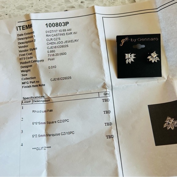 G by Gennaro Women's Silver Sparkly Elegant Earrings NEW - Picture 4 of 4